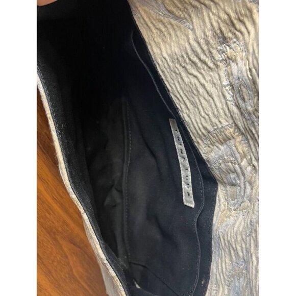 Trina Turk Purse Women 11" Metallic Floral Envelope Luxury Glam Preppy Bridal - Picture 11 of 16